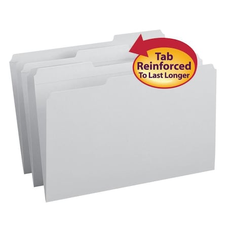 Smead Folder, File, Lgl, 1/3 Ast, Gry Pk SMD17334